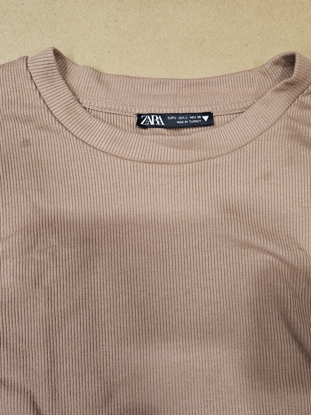 Zara Pink Ruched Side Tie Ribbed Tee - Picture 3 of 4